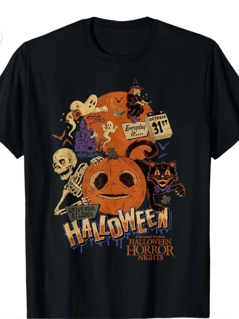 Halloween Horror Nights Lil Boo Pumpkin T-Shirt,Black youth M